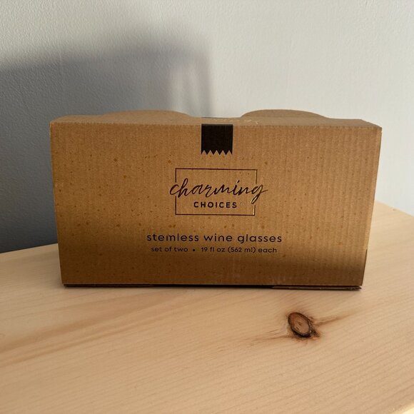 Charming Choices Stemless Wineglass | Set of 2 | Initial K | New in Box - Picture 3 of 5